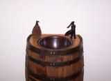 3/4 Whiskey Barrel Vanity- Copper Sink-Bronze Faucet-Stopper-Access Door - Aunt Molly's Barrel Products