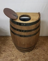 Half Whiskey Barrel Trash Can with Lid and Liner-Kitchen-Game Room-Outdoors - Aunt Molly's Barrel Products