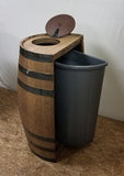 Half Whiskey Barrel Trash Can with Lid and Liner-Kitchen-Game Room-Outdoors