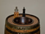 Whiskey Barrel Sink-Vanity-Copper Sink-Bronze Faucet-Stopper-Access Door - Aunt Molly's Barrel Products