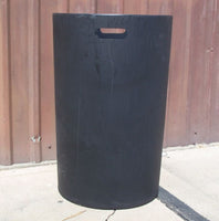 Whiskey Barrel Trash Can with Single Hinged Lid - Aunt Molly's Barrel Products
