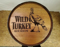 Wild Turkey Laser Engraved-Sanded & Finished Kentucy Straight Bourbon Barrel-FREE SHIPPING - Aunt Molly's Barrel Products