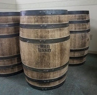 Wild Turkey Whiskey Barrel Custom Lettered on Top and Front-FREE SHIPPING - Aunt Molly's Barrel Products